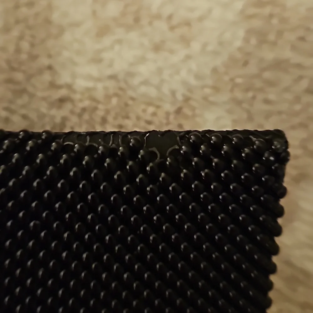 WHITING DAVIS BLACK SOLID  BEADED VTG‎ WALLET